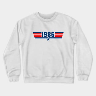 1986 Fighter Jet (White) Crewneck Sweatshirt